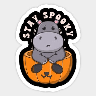 Cute Hippo Stay Spooky Sticker